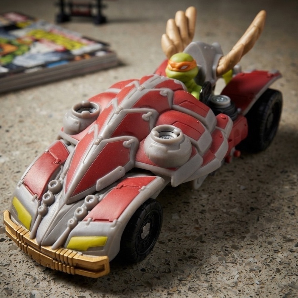 TMNT‎ Michelangelo Transforming Vehicle Action Figure Ninja Turtles Car Toy
